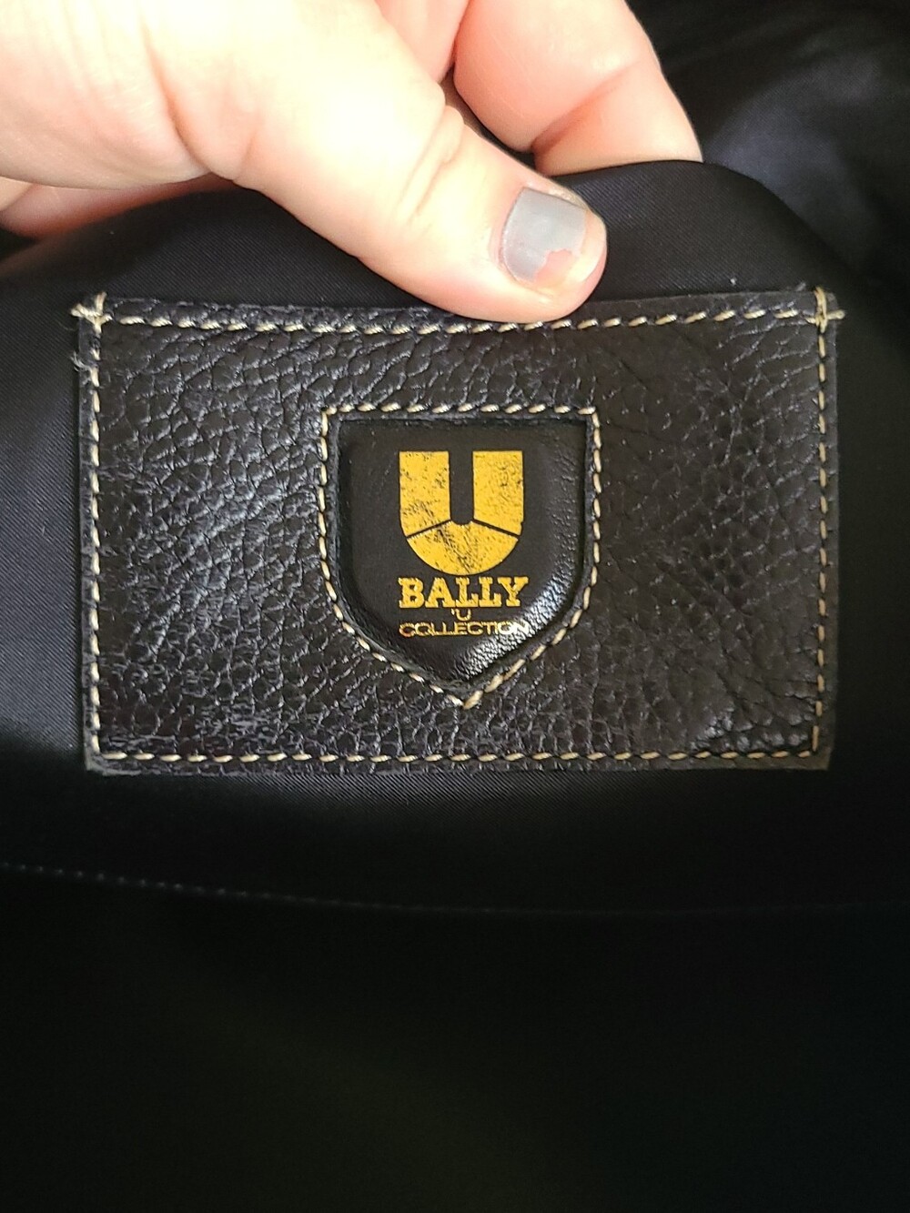 Bally U Collection Black Crossbody Shoulder Bag with Gold Accents - Picture 14 of 15